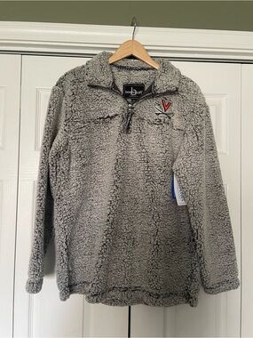Boxercraft Gray Sherpa Pullover with Orange and Navy Virginia V Patch